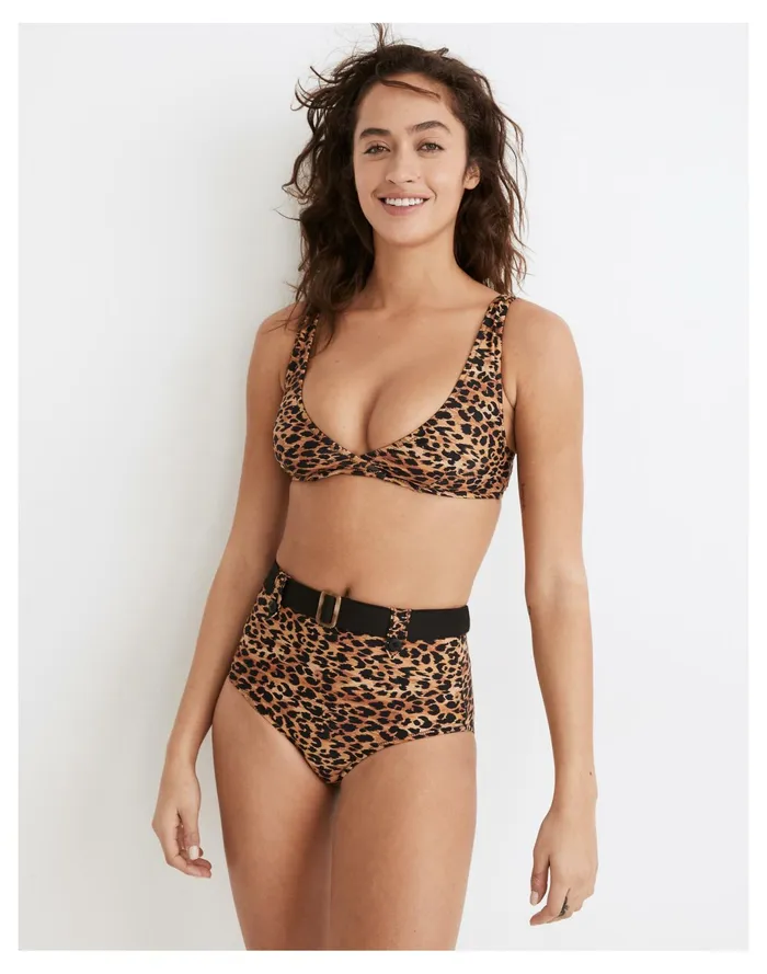 Women Solid and Striped Annie High Waist Bikini Bottom In Leopard Print Leopard Print Madewell Swim Women Solid and Striped Annie High Waist Bikini Bottom In Leopard Print Leopard Print Madewell Swim