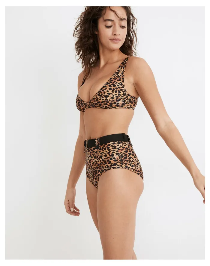 Women Solid and Striped Annie High Waist Bikini Bottom In Leopard Print Leopard Print Madewell Swim Women Solid and Striped Annie High Waist Bikini Bottom In Leopard Print Leopard Print Madewell Swim