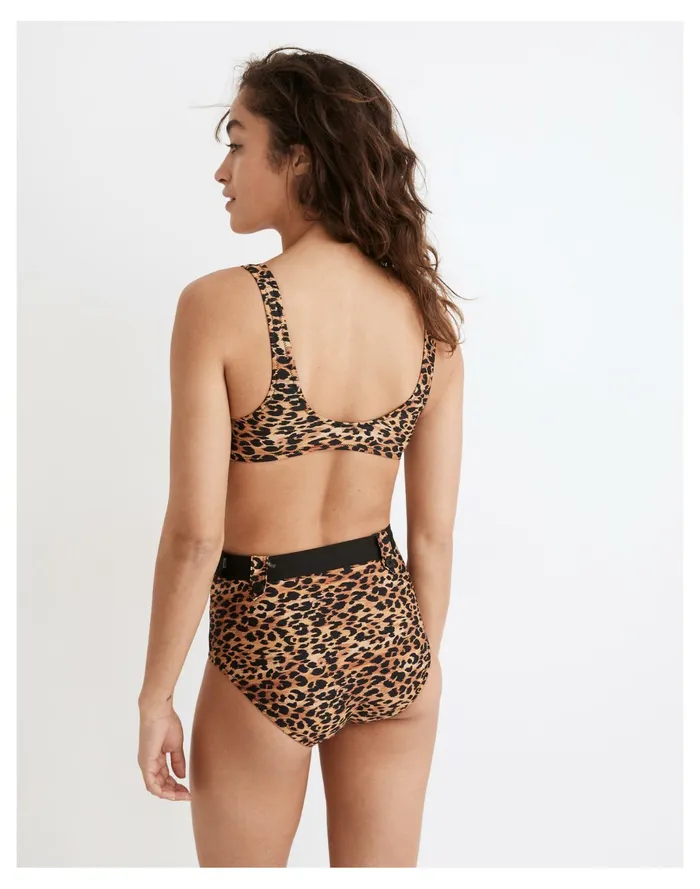 Women Solid and Striped Annie High Waist Bikini Bottom In Leopard Print Leopard Print Madewell Swim Women Solid and Striped Annie High Waist Bikini Bottom In Leopard Print Leopard Print Madewell Swim