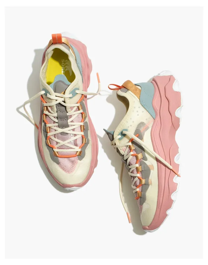 Women Sorel Kinetic Breakthru Tech Lace Sneakers Chalk Madewell Sneakers