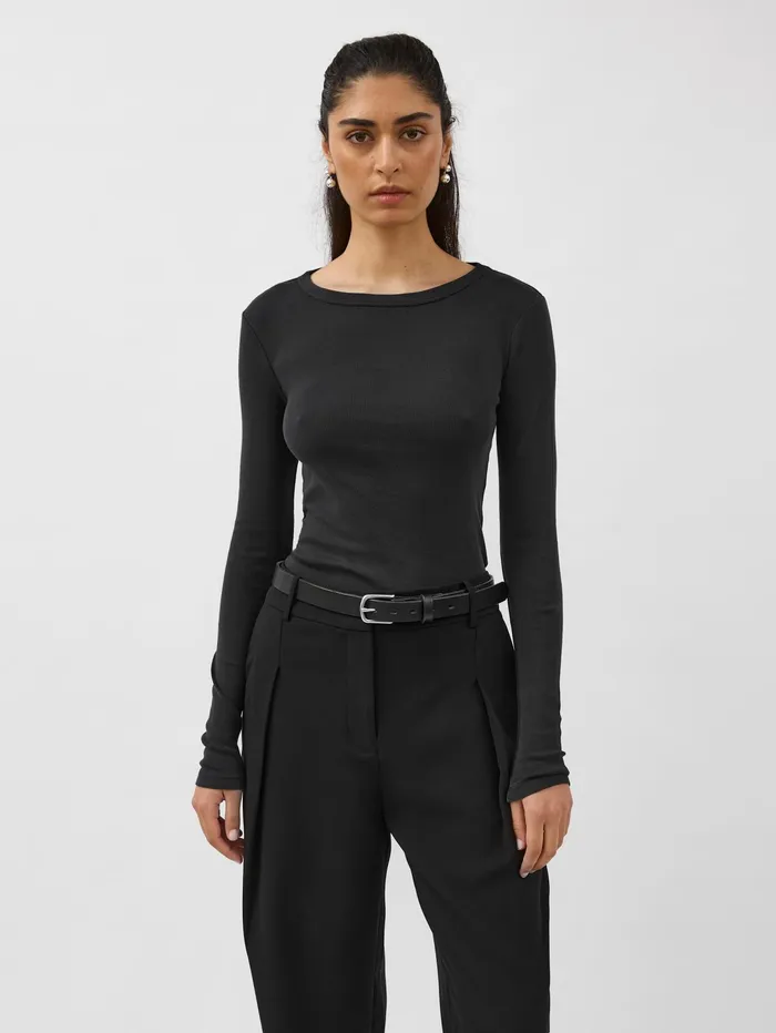 Women St Agni 8211 Organic Cotton Long Sleeve Top In Black The UNDONE Tops