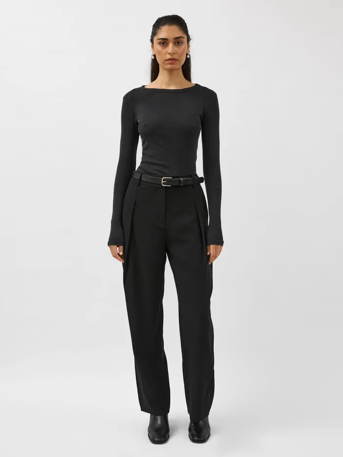 Women St Agni 8211 Organic Cotton Long Sleeve Top In Black The UNDONE Tops