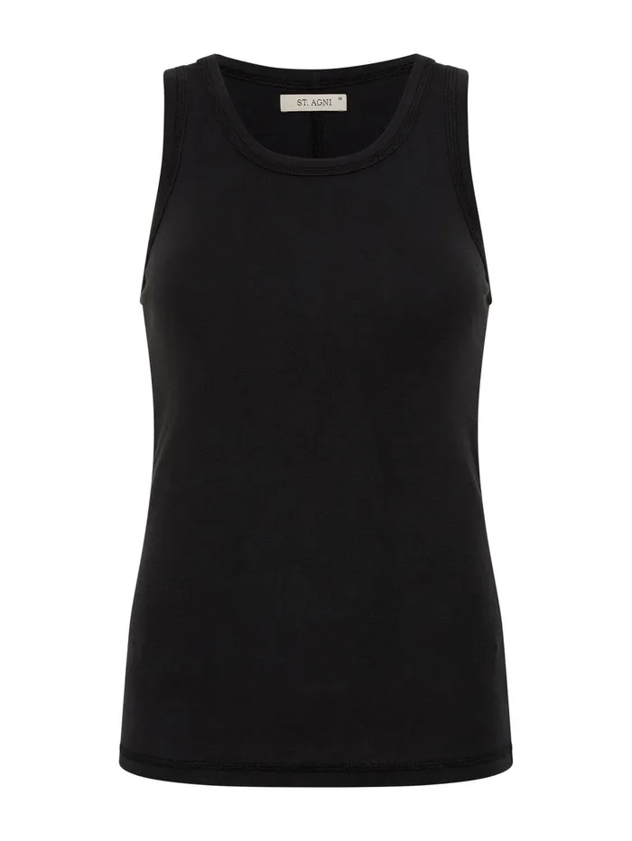 Women St Agni 8211 Organic Cotton Singlet In Black The UNDONE Tops