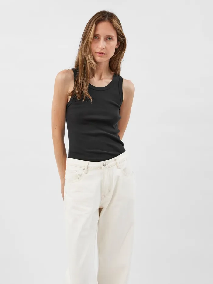 Women St Agni 8211 Organic Cotton Singlet In Black The UNDONE Tops