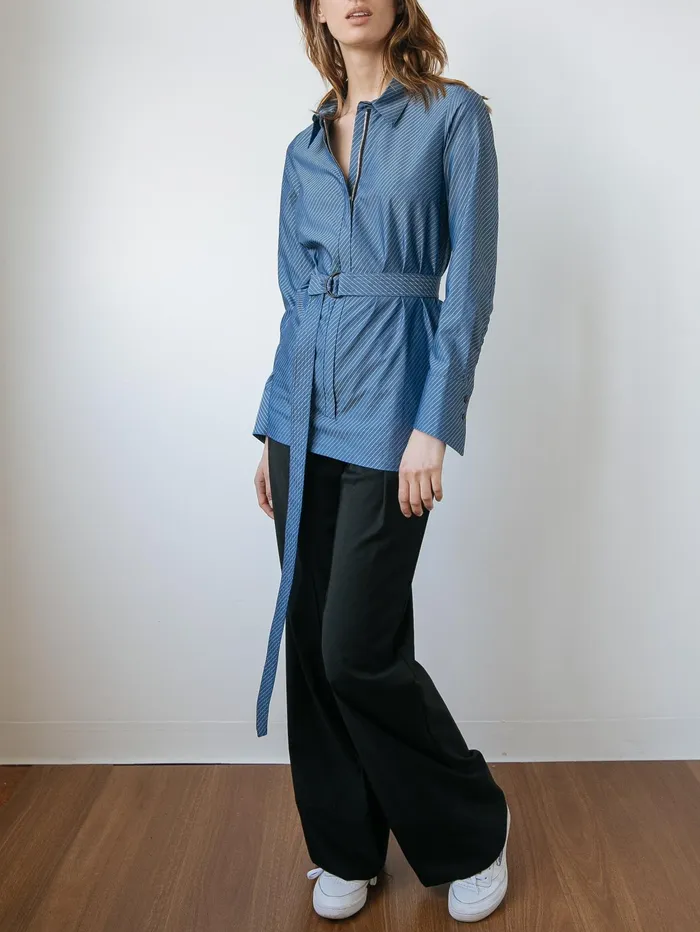 Women Strateas Carlucci 8211 Bound Shirt In Blue Stripe The UNDONE Tops