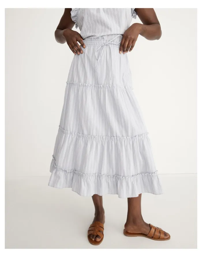 Women Striped Pull On Ruffle Tiered Maxi Skirt As Per Header Madewell Skirts Women Striped Pull On Ruffle Tiered Maxi Skirt As Per Header Madewell Skirts