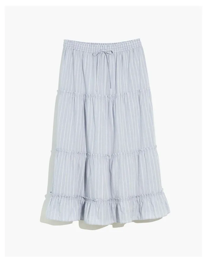 Women Striped Pull On Ruffle Tiered Maxi Skirt As Per Header Madewell Skirts Women Striped Pull On Ruffle Tiered Maxi Skirt As Per Header Madewell Skirts
