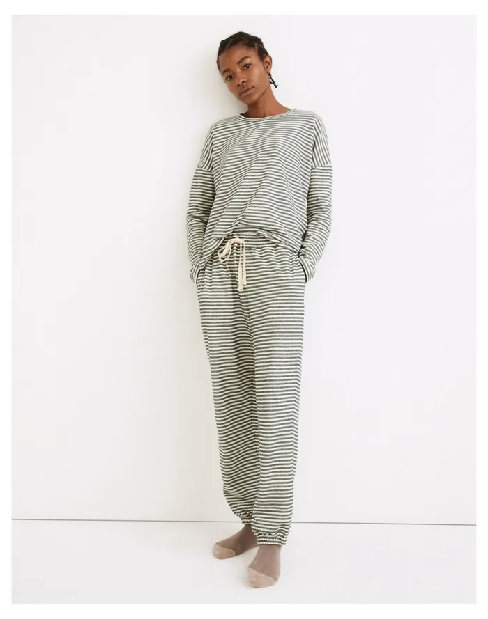 Women Striped Saunter Lounge Set Smoky Spruce Madewell Pajamas