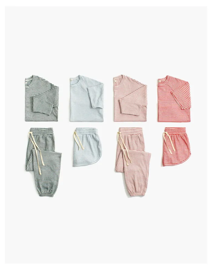 Women Striped Saunter Lounge Set Smoky Spruce Madewell Pajamas Women Striped Saunter Lounge Set Smoky Spruce Madewell Pajamas