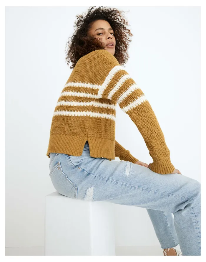 Women Striped Seward Cardigan Sweater Bronzed Lichen Madewell Sweaters Women Striped Seward Cardigan Sweater Bronzed Lichen Madewell Sweaters