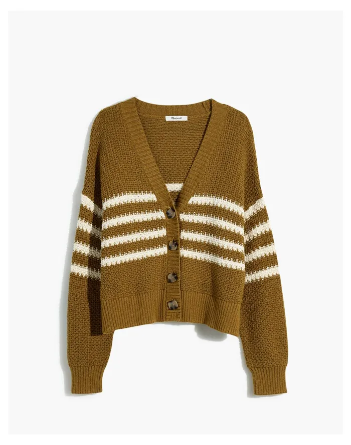 Women Striped Seward Cardigan Sweater Bronzed Lichen Madewell Sweaters Women Striped Seward Cardigan Sweater Bronzed Lichen Madewell Sweaters