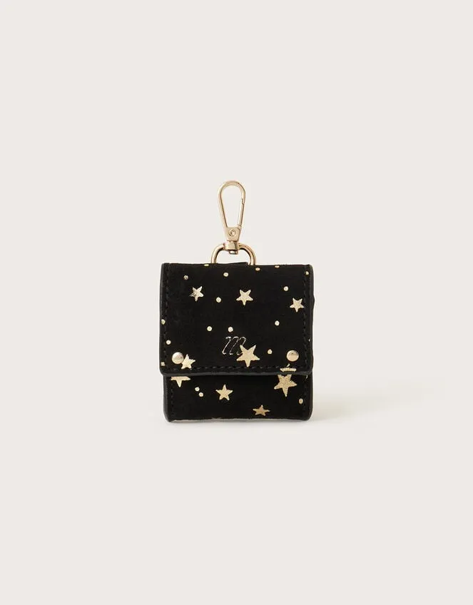 Women Suede Star Foil Print Ear Pod Case Monsoon Bags and Purses