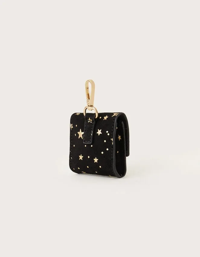 Women Suede Star Foil Print Ear Pod Case Monsoon Bags and Purses