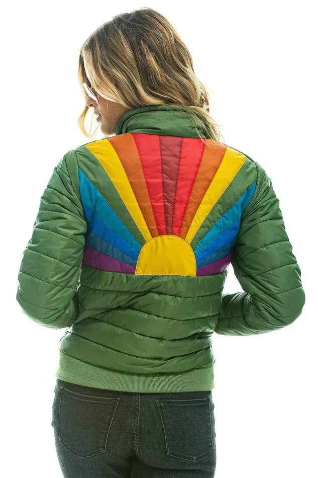 Women SUNBURST JACKET 8211 GARDEN GREEN Aviator Nation Outerwear