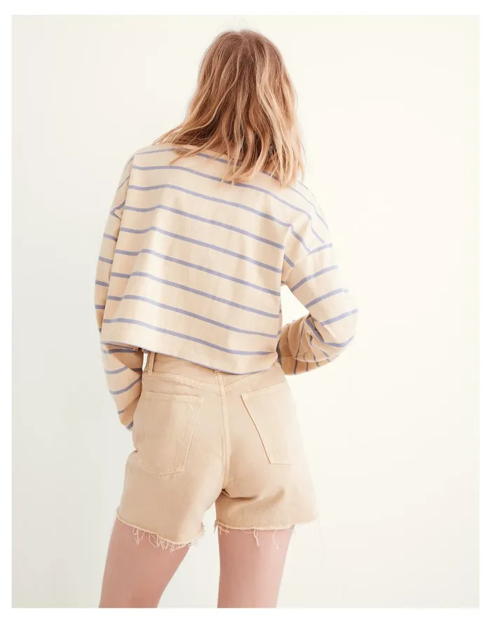 Women Supercrop Long Sleeve Tee In Stripe Manila Madewell Tees Women Supercrop Long Sleeve Tee In Stripe Manila Madewell Tees