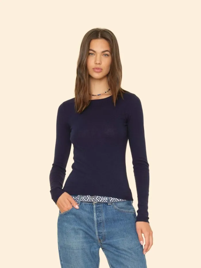 Women Sweaters and Jackets Xirena Navy Crewe Sweater