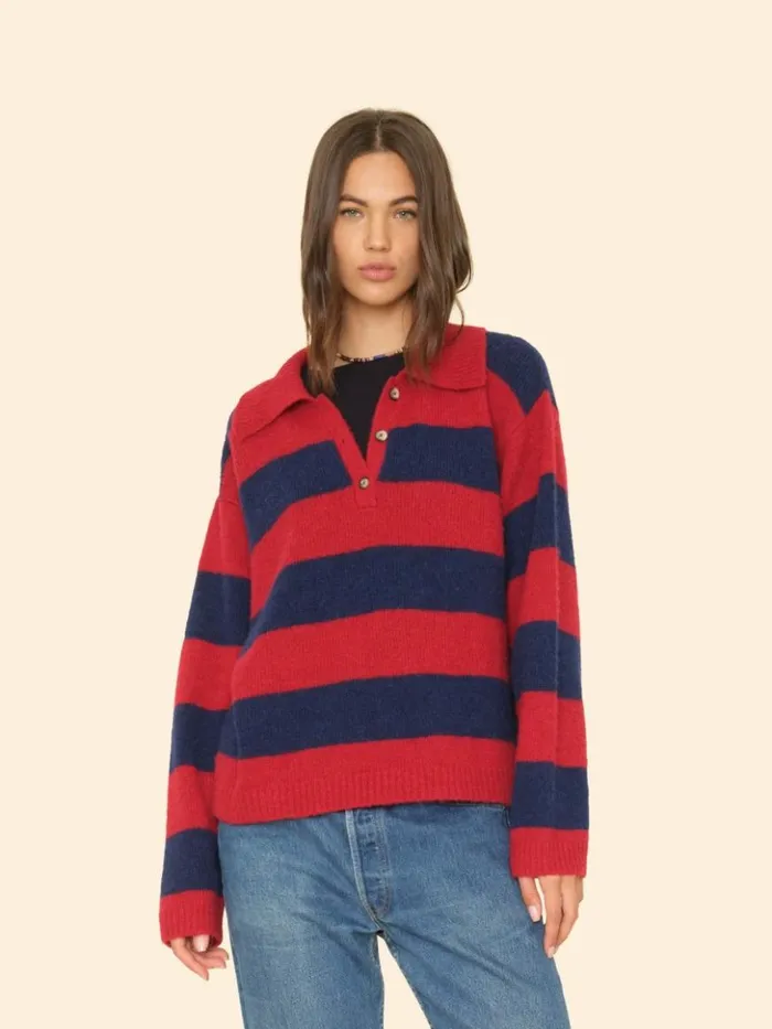 Women Sweaters and Jackets Xirena Red Blue Benton Sweater
