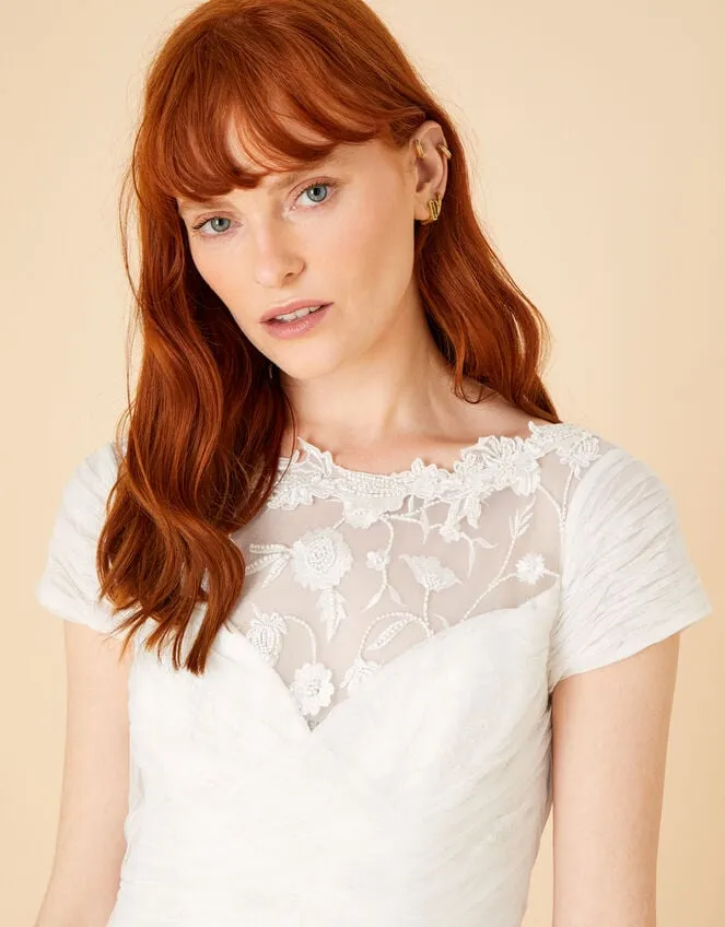 Women Sylvia Embroidered Bridal Dress In Recycled Polyester Ivory Monsoon Dresses