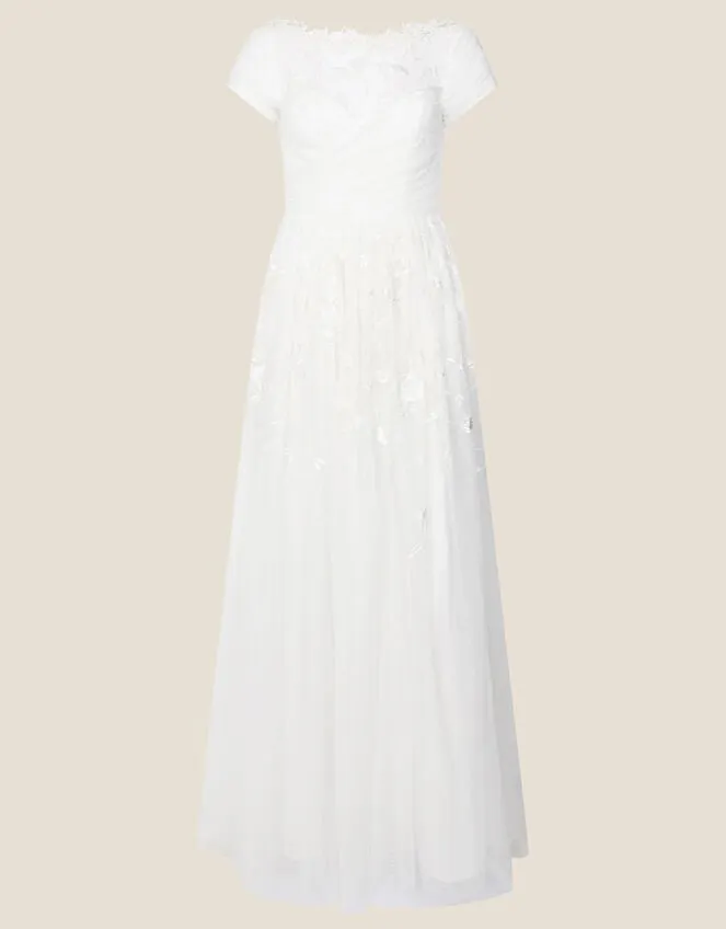 Women Sylvia Embroidered Bridal Dress In Recycled Polyester Ivory Monsoon Dresses