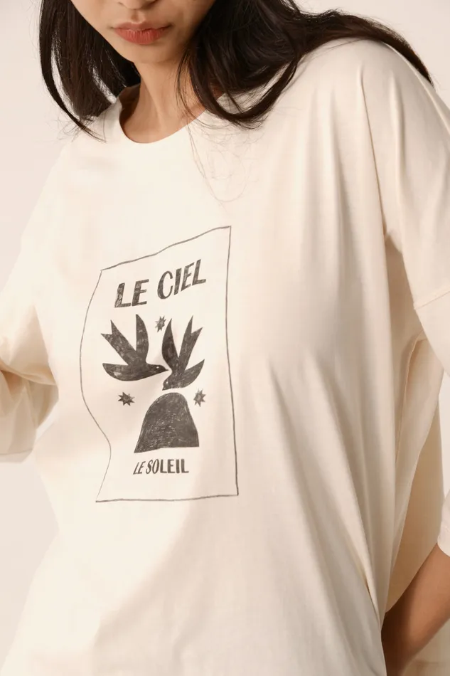 Women TShirt Janou Creme TShirt Coton Blanc Des Petits Hauts TShirts and Sweatshirts