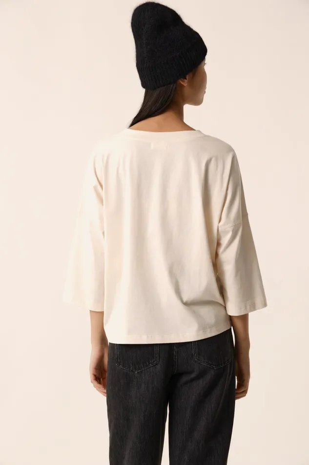 Women TShirt Janou Creme TShirt Coton Blanc Des Petits Hauts TShirts and Sweatshirts
