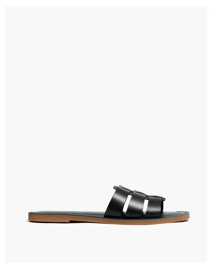 Women The Boardwalk Fisherman Slide Sandal In Leather True Black Madewell Sandals Women The Boardwalk Fisherman Slide Sandal In Leather True Black Madewell Sandals