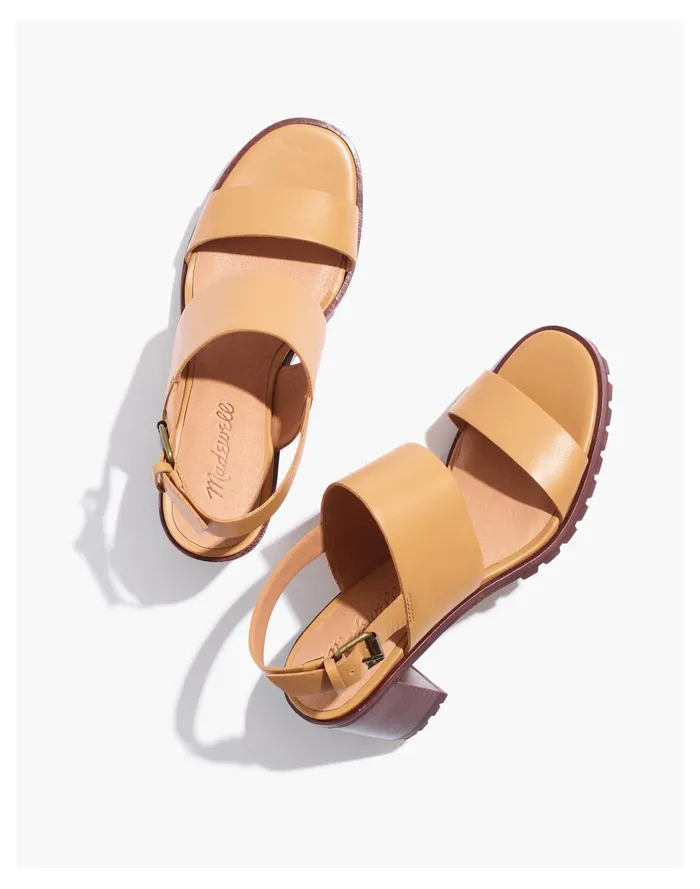 Women The Kiera Lugsole Sandal Desert Camel Madewell Heels