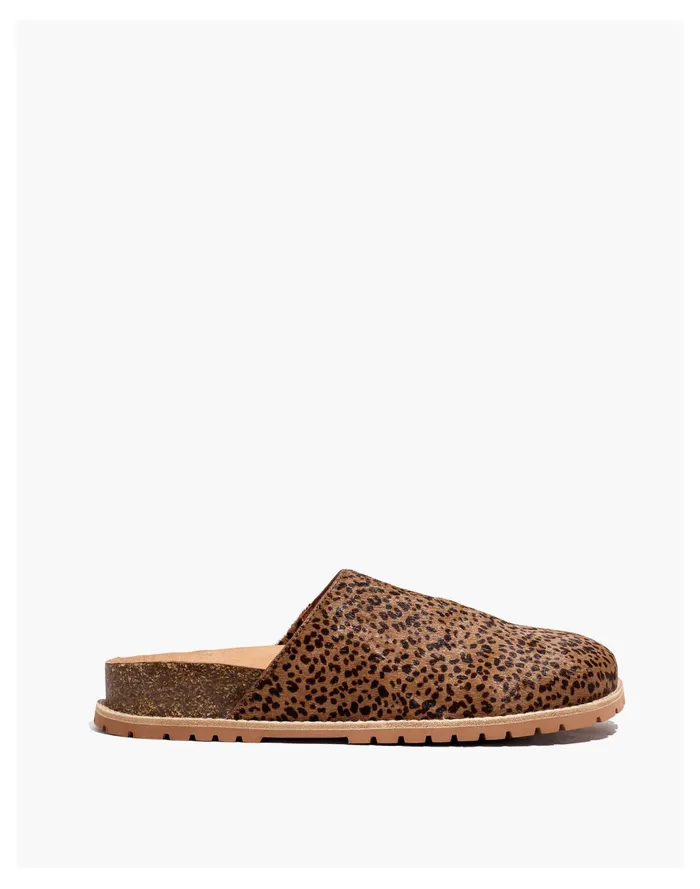 Women The Layne Clog Mule In Calf Hair Pecan Shell Multi Madewell Flats Women The Layne Clog Mule In Calf Hair Pecan Shell Multi Madewell Flats