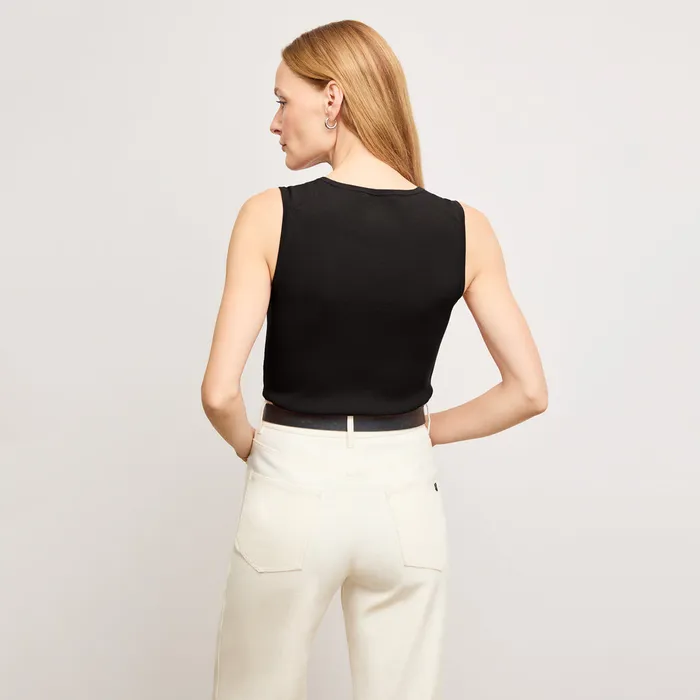 Women The Sabine Sculptural Tank 8211 Eco 365Knit Black Tops M M LaFleur