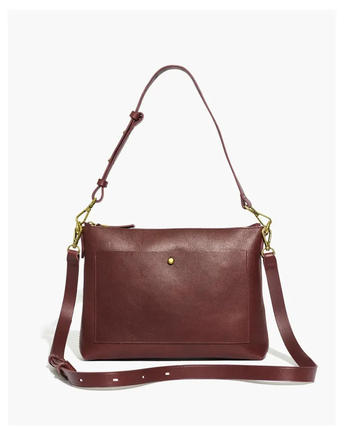 Women The Transport Shoulder Crossbody Bag Dark Cabernet Madewell Shoulder Bags