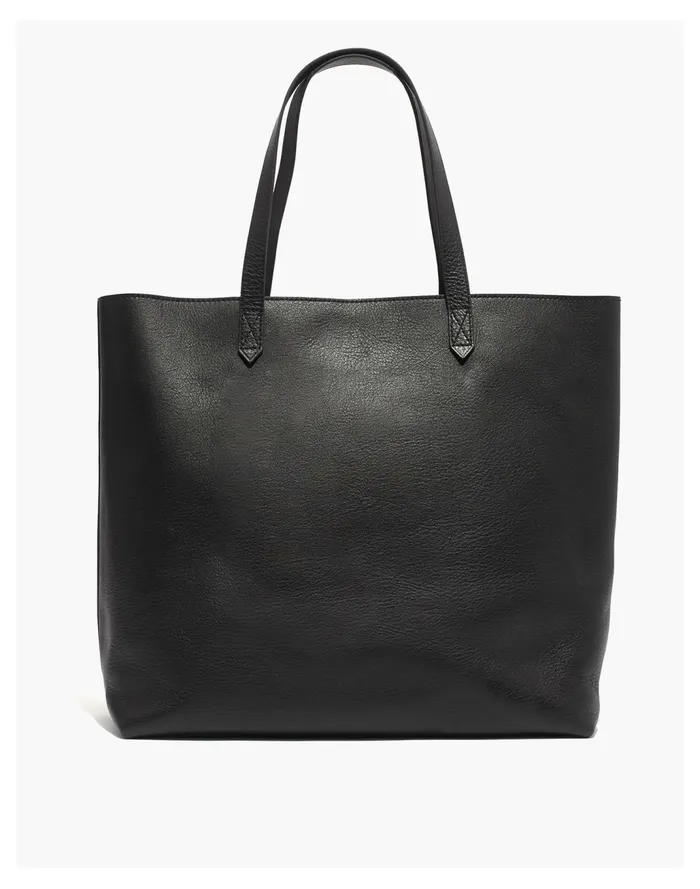 Women The Zip Top Transport Tote True Black Madewell Totes
