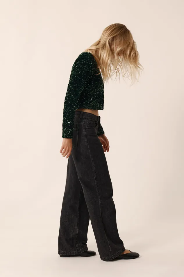 Women Top Ysam Epicea Top Sequins Vert Des Petits Hauts Blouses Shirts and Tops