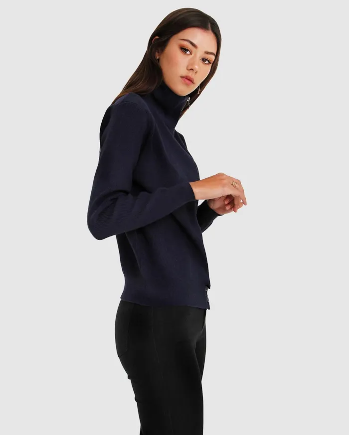 Women Tops Belle and Bloom Brothers Zip Front Jumper 8211 Navy