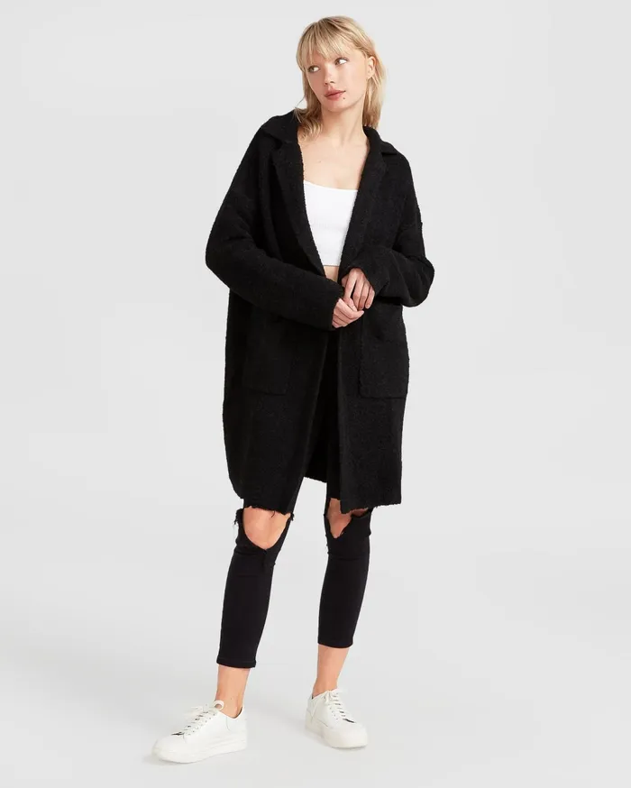 Women Tops Belle and Bloom Days Go By Sustainable Blazer Cardigan 8211 Black