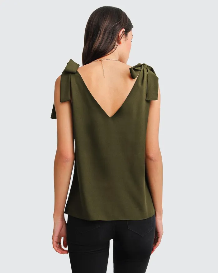 Women Tops Belle and Bloom Feel For You VNeck Top 8211 Military