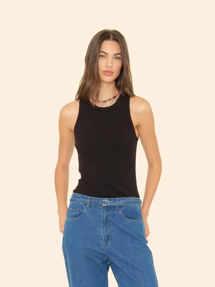 Women Tops Xirena Black Arynn Wide Rib Tank Top