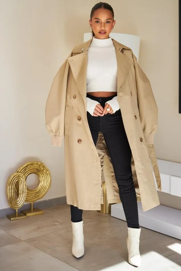 Women Trench Beige Ceintur Beige Brentiny Paris Coats
