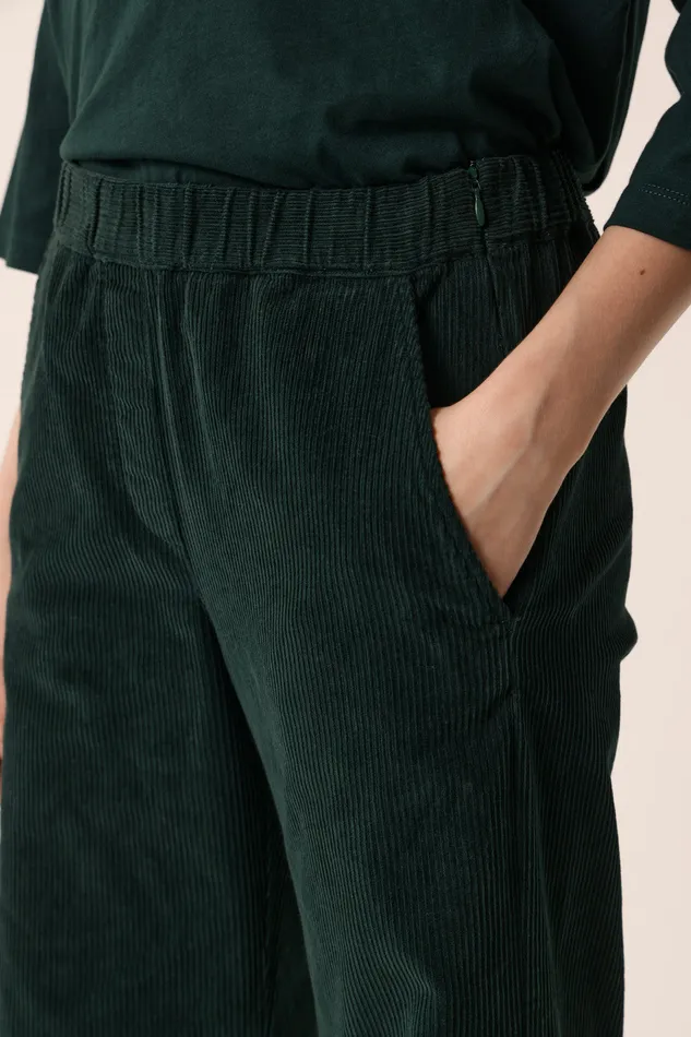 Women Trousers Sianou Epicea Pantalon Coton Velours Vert Fonc Des Petits Hauts Trousers and Jumpsuits