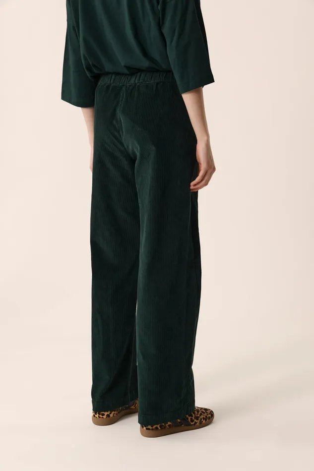 Women Trousers Sianou Epicea Pantalon Coton Velours Vert Fonc Des Petits Hauts Trousers and Jumpsuits