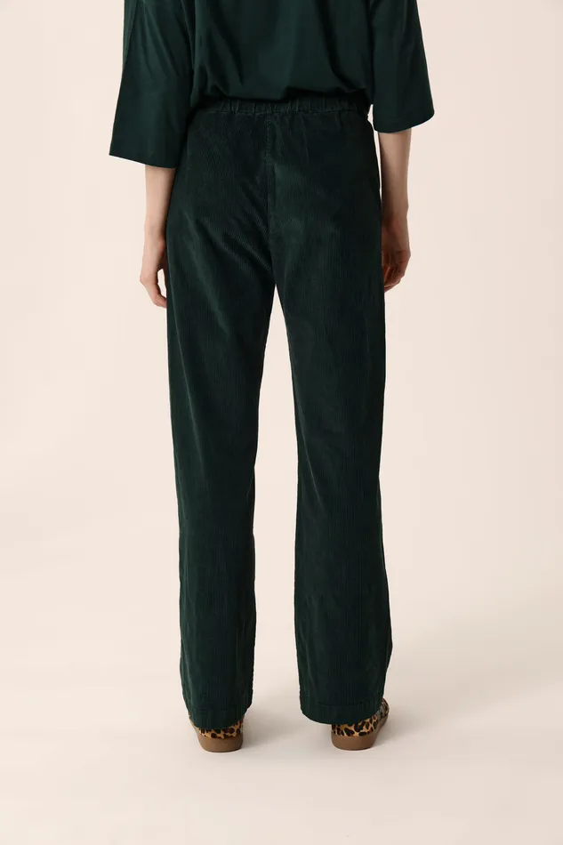 Women Trousers Sianou Epicea Pantalon Coton Velours Vert Fonc Des Petits Hauts Trousers and Jumpsuits
