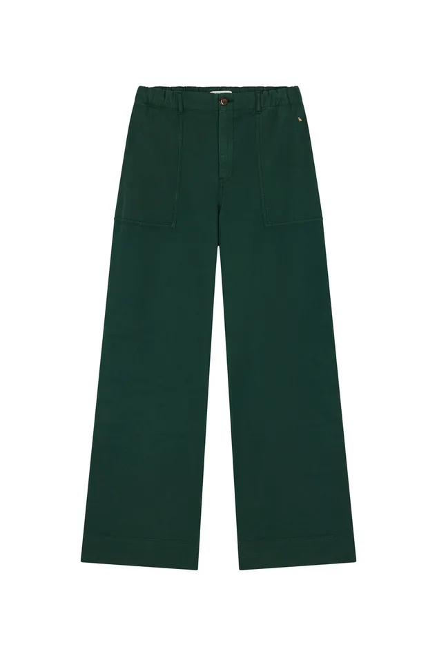 Women Trousers Sianou Epicea Pantalon Coton Velours Vert Fonc Des Petits Hauts Trousers and Jumpsuits