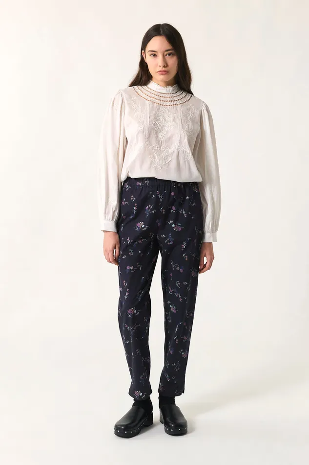 Women Trousers Suzy Cosmos Pantalon Coton Noir Des Petits Hauts Trousers and Jumpsuits
