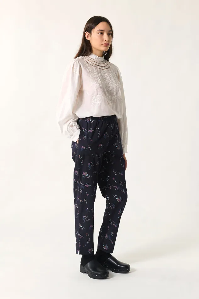 Women Trousers Suzy Cosmos Pantalon Coton Noir Des Petits Hauts Trousers and Jumpsuits