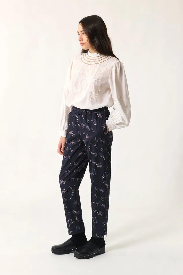 Women Trousers Suzy Cosmos Pantalon Coton Noir Des Petits Hauts Trousers and Jumpsuits