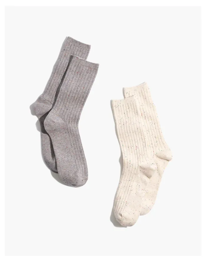 Women Two Pack Rainbow Flecked Trouser Socks Antique Lace Multi Madewell Socks