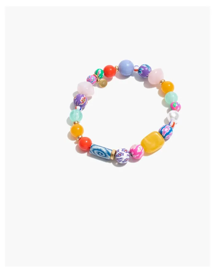 Women Upcycled Bead Bracelet Vintage Gold Madewell Bracelets