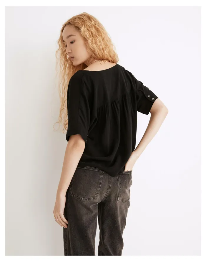 Women V Neck Dolman Sleeve Top True Black Madewell Tops and Shirts Women V Neck Dolman Sleeve Top True Black Madewell Tops and Shirts