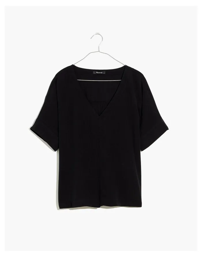 Women V Neck Dolman Sleeve Top True Black Madewell Tops and Shirts Women V Neck Dolman Sleeve Top True Black Madewell Tops and Shirts