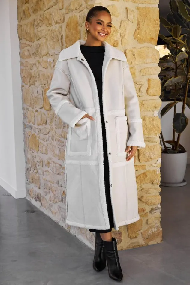 Women Veste Longue Aviateur Beige Peau De Mouton Beige Brentiny Paris Jackets Women Veste Longue Aviateur Beige Peau De Mouton Beige Brentiny Paris Jackets
