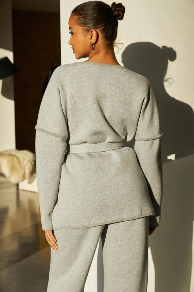 Women Veste Ouverte Ceinture Grise Coutures paisses Grey Brentiny Paris Cardigans Women Veste Ouverte Ceinture Grise Coutures paisses Grey Brentiny Paris Cardigans